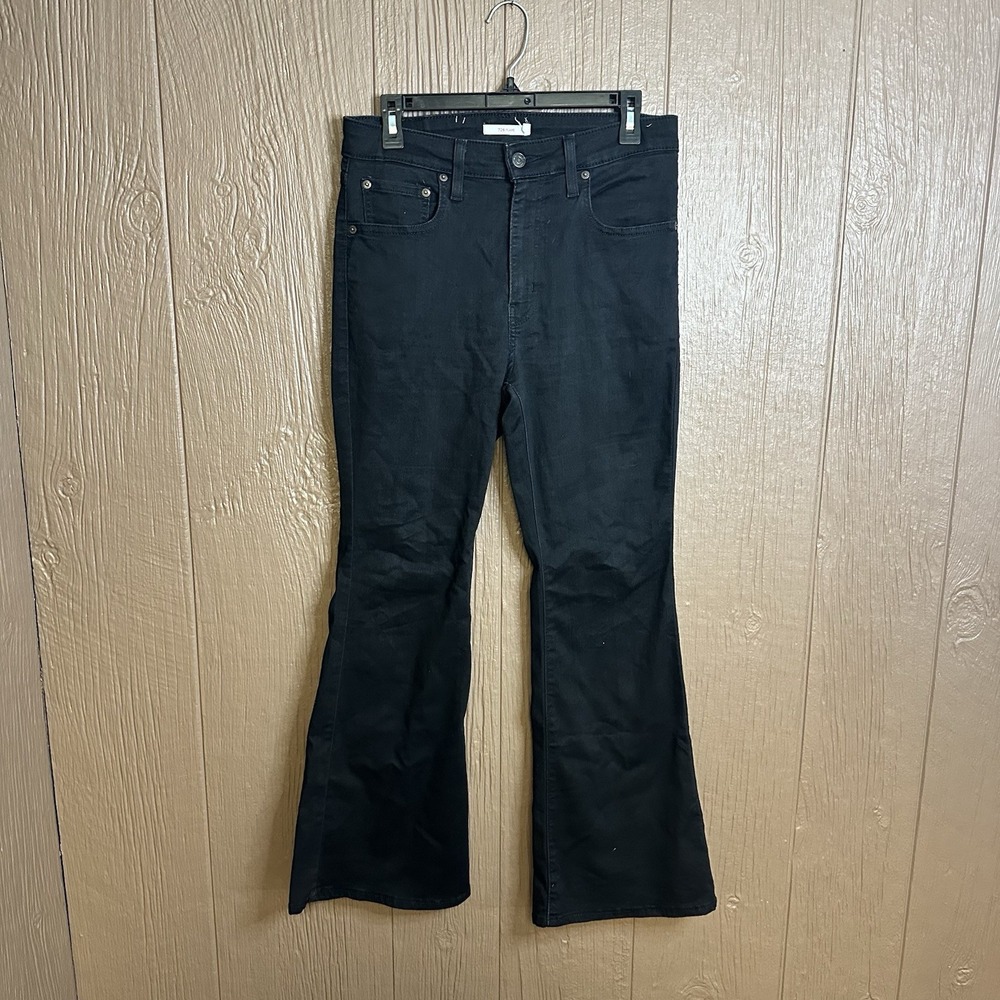 Levi's® Women's 726 High-Rise Wide Leg Flare Jeans Soft Black Size 30 Denim‎